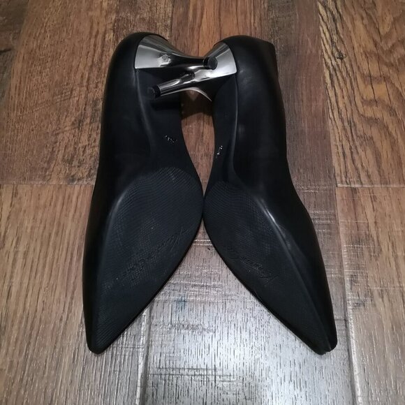 Kenneth Cole Silver Fox Slip on Heels Black /Silver Size 9 - Picture 7 of 8